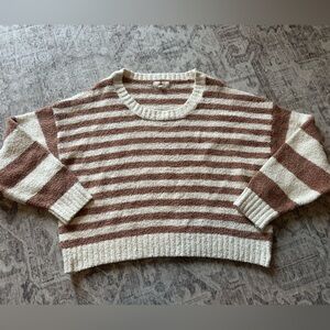 Entro Brown and Cream Striped Sweater